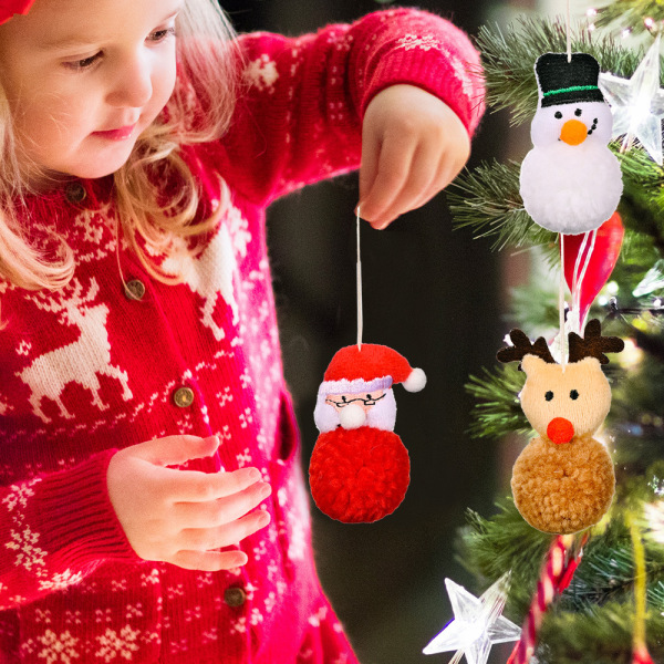 3 julepynt juletræ vedhæng julefløjl