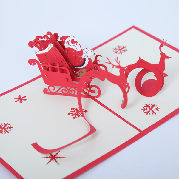 5 3D-julhälsningskort Flygande rådjursbil gör kreativt Ch