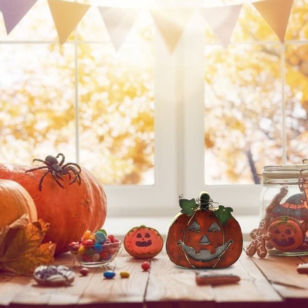2 stk Halloween Gresskar Lykt i Tre
