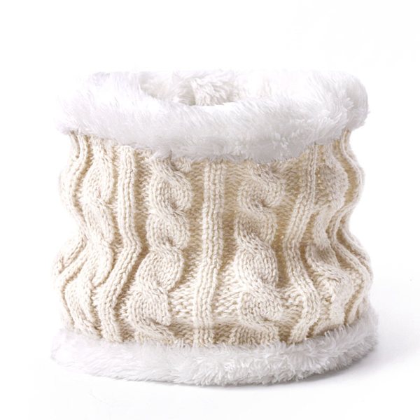3-pack vintervarma barn halsduk och mössa set, Baby Beanie Dubbel Pom Pom Toddler Vintermössa för 1-8 år gamla pojkar och flickor. beige