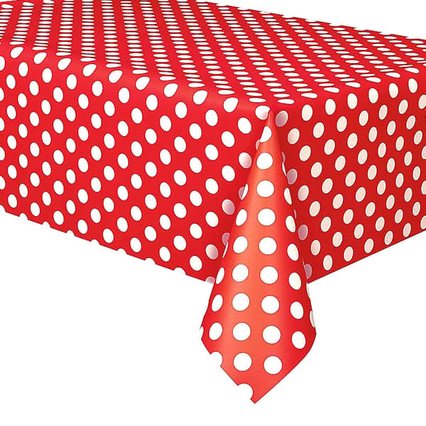 Sæt med 8 farver rektangulær PVC voksdug 137*183cm Polka Dot Tab