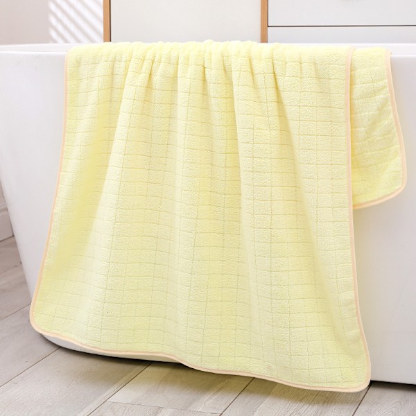 Korallfleece ananas gitter snab torkande absorberande badhandduk Square yellow