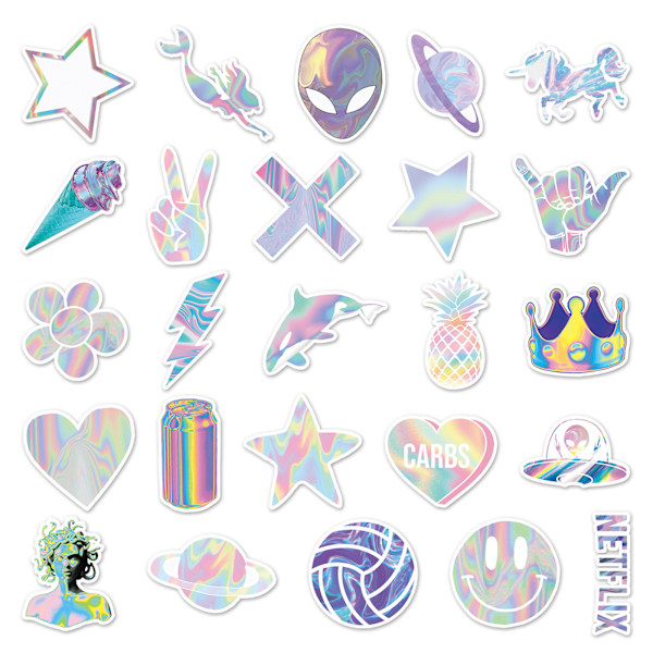 150 kappaletta holografisia lasergraffititarroja DIY vedenpitävä