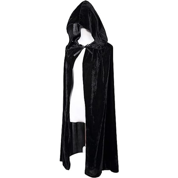 Børnekostume Kappe med Hat til Halloween Fest 3-18 År Sort