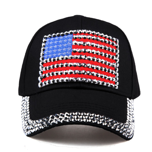 USA Bling Baseball Cap Sparkle American Flag Hat för män och kvinnor H