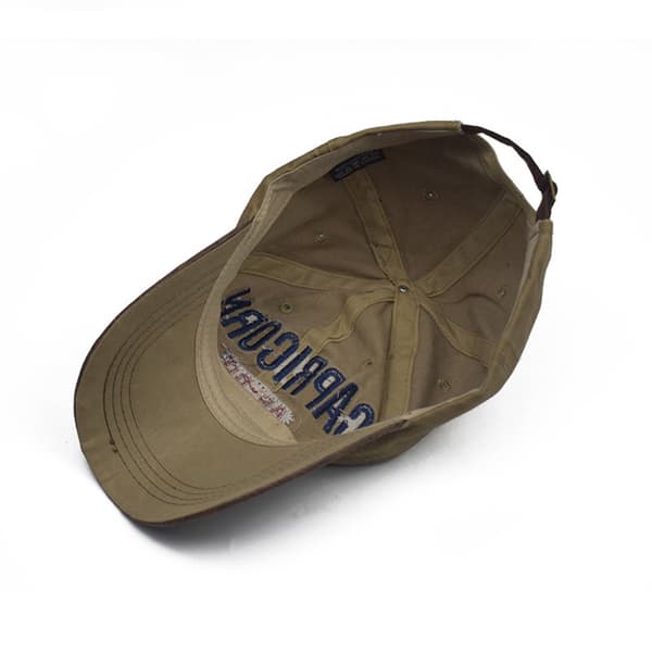 Ny PU patchwork gør gammel bomuldsvask baseball cap brev 3D th