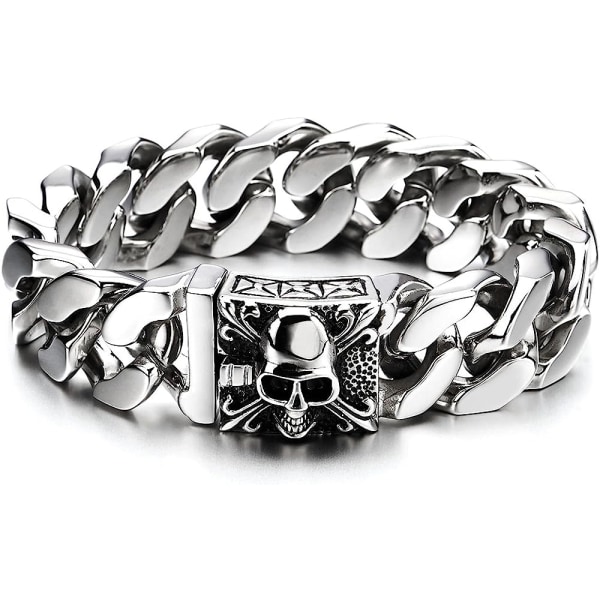 Men's Large Stainless Steel Curb Chain Bracelet