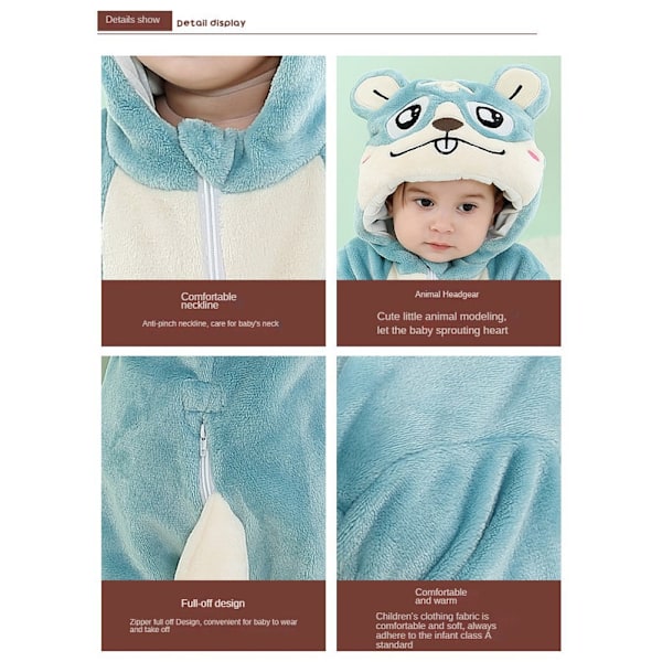 Barn & Baby Hamster Onesie Jumpsuit（70-120cm） 90(height 70-80cm)