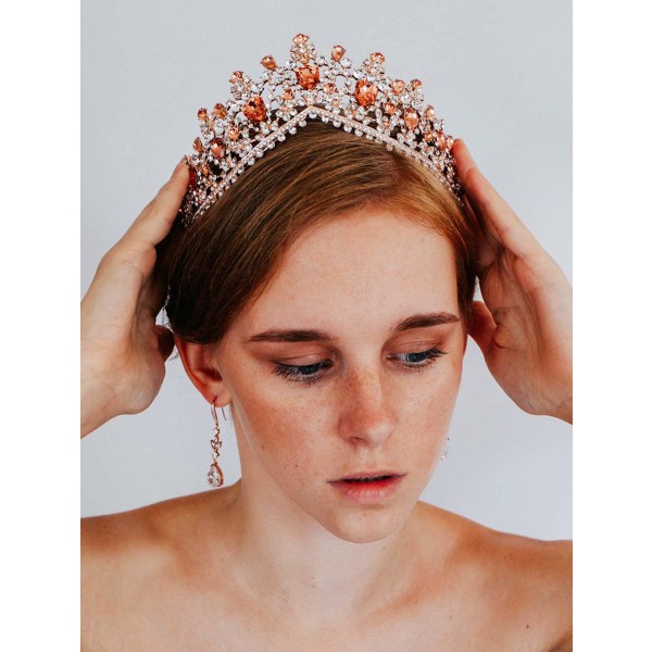 Bröllopskrona för kvinnor, prinsessdiadem med strass