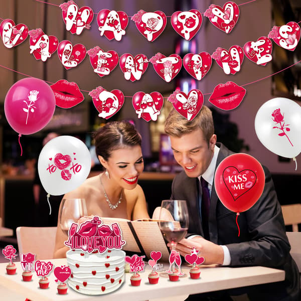 Valentinsdag Festdekorasjon Ballongflaggsett