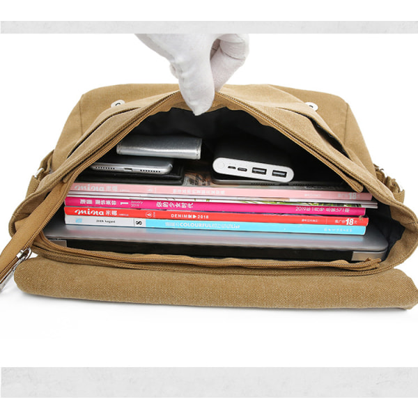 Herre casual lerret reise crossbody bag - Grønn