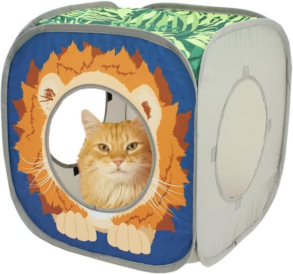 Jungle Cat Cube Combo, Sammenleggbar Kattekub, Katteseng, Tunnel, Ca