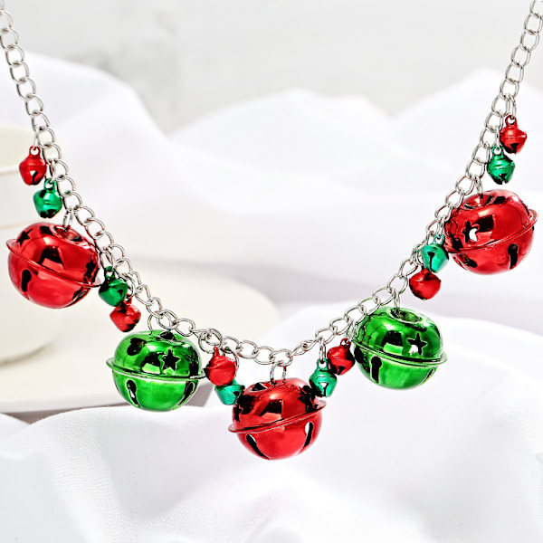 Julsmycken 3-delat halsband set smycken färgglad klocka N
