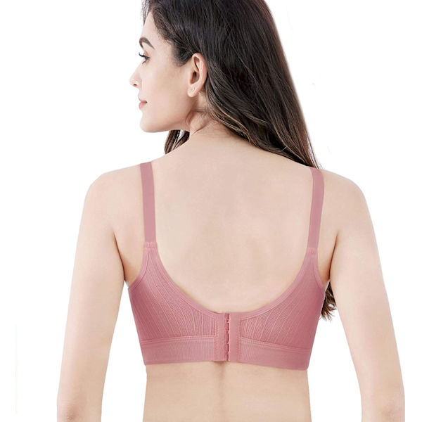 Svangerskaps- og amme-BH med knapp foran - Peach XL
