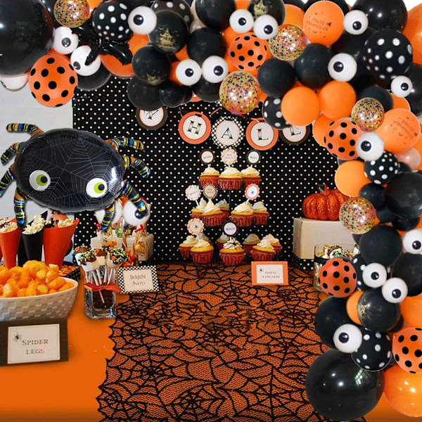 119 stk. Halloween ballonbue guirlande sæt, orange sort konfetti