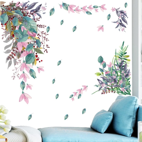 Tropical flower wall sticker decorative plant sticker, green pla