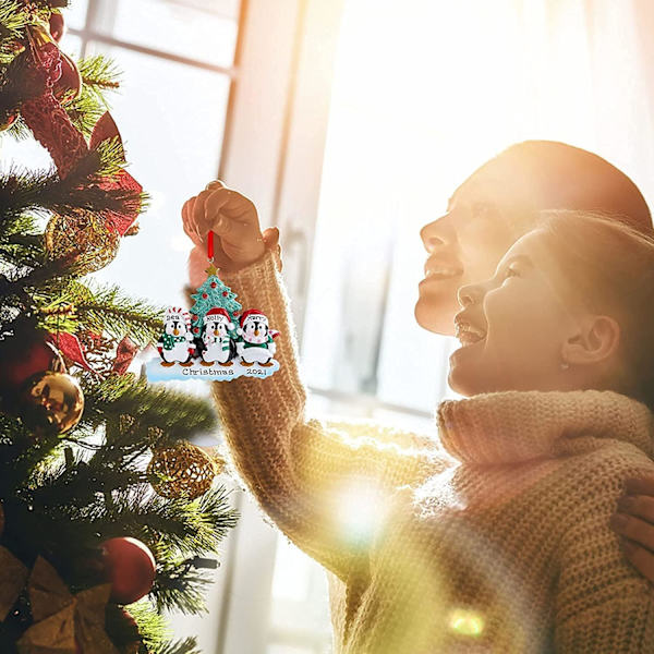 4 stk. julepingvin-ornament vedhæng, juletræ vedhæng