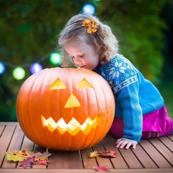 6-pak Halloween hårklips sæt uhyggelige hårspænder græskar flagermus spøgelse