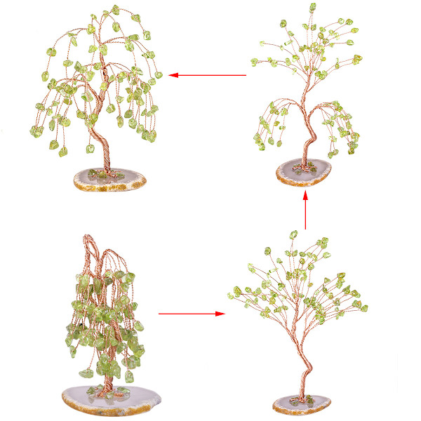 Ametisti Kristalli Puu Kotitoimiston Sisustukseen, Luonnollinen Agati Viipale Geodi Pohja Bonsai Onnen Rahapuu Vaurauteen ja Onneen - Peridootti