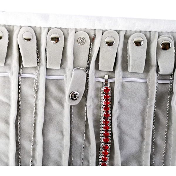 Bärbar smyckesrulle Halsband Resväska Förvaringspåse Display Hållare