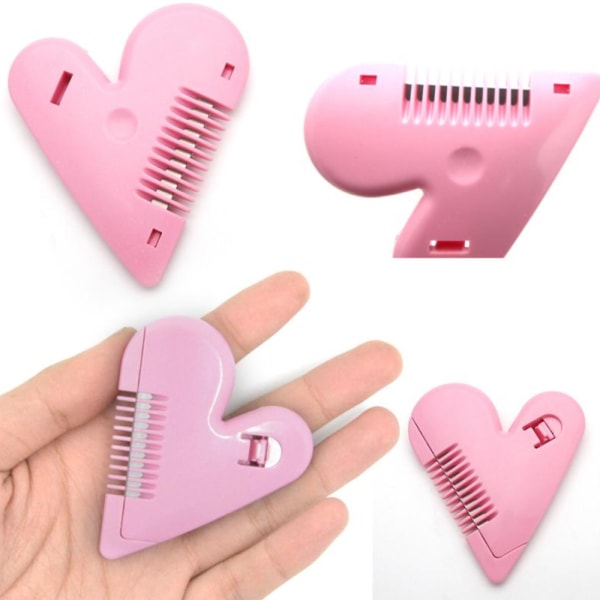 5 delar persika hjärtformad dubbelsidig hårklippare självhjälp