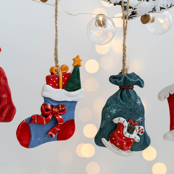 4 stk. juleharpiksvedhæng julegaver gavepose