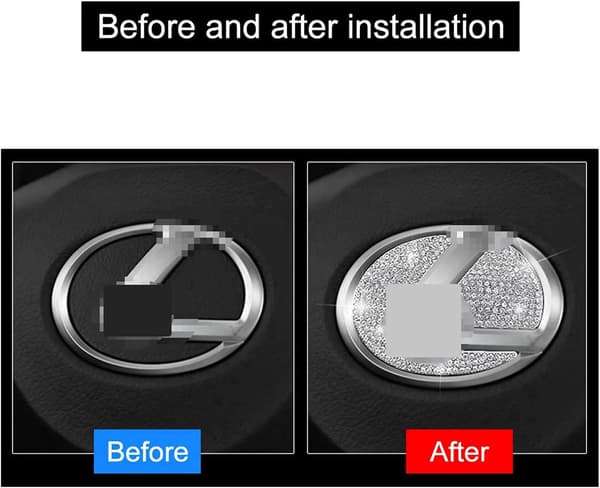 Bling-rattskylslogokapslar kompatibla med Lexus, DIY Diamon