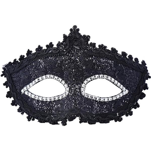 2 stk. Sort Venetiansk Maske Maske