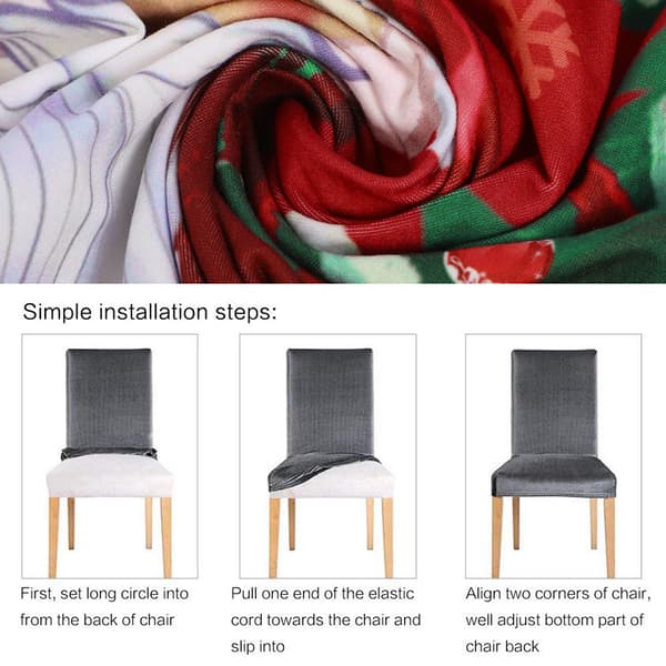 Universal Stretch Jule Stolstoltrekk Sett med 6 Flyttbare Chai