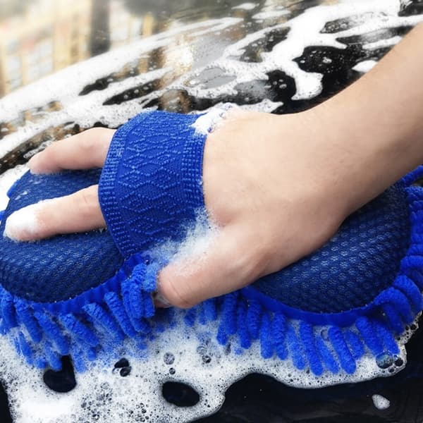 Bilsvampe af mikrofiberchenille til bilvask og pleje