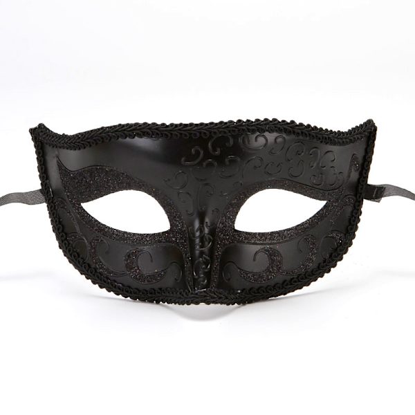 2 stk. Venetiansk Maskerade Ball Black Diamond Halv Ansikt Meta