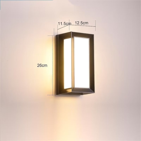 Vedenpitävä metallinen LED-ulkoseinävalaisin ilman sensoria IP65 18W