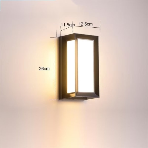 Waterproof metal LED outdoor wall light with sensor IP65 18W