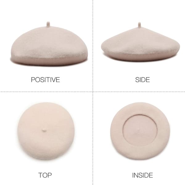 Dame Uld Fransk Baret Hue Hue Vinterhatte Floppy Cap-C