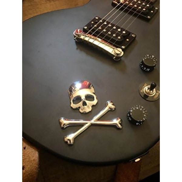 Skull Crossbone Pirate Car 3D Emblem Chrome Metal Badge Sticker
