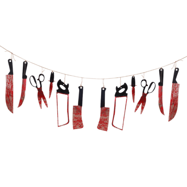 2 Blodige Girlande Banderoler - Halloween Zombie Vampyr Fest Dekoration
