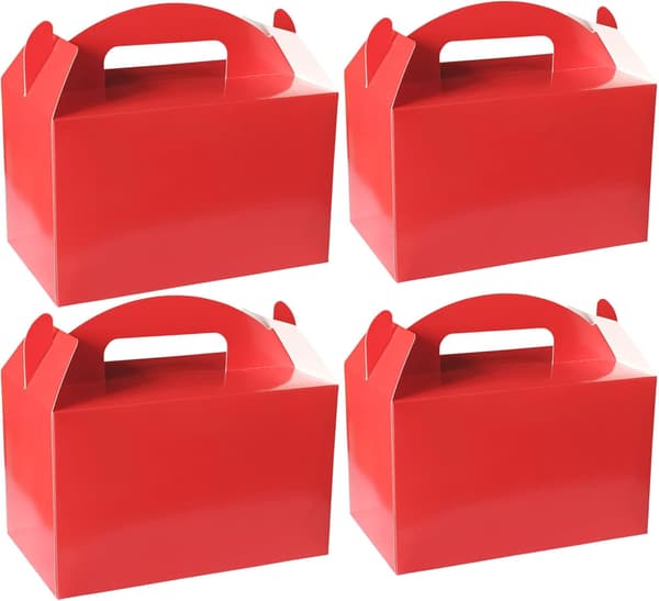24-pack röda godisaskar, presentaskar, gavelaskar, DIY-påsar, sortiment