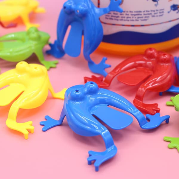 12 st Hoppande Leksaker Groda Plast Finger Squeeze Leksak för Barn (Ran