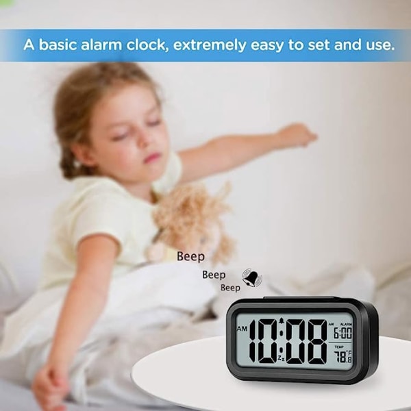 Digital väckarklocka, LED digital klocka med temperaturdisplay