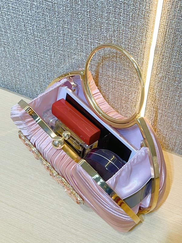 Dam Bankett Handväskor, Fest Födelsedagsfest Clutch Väskor, Axelremsväskor Kvällsväskor rose red