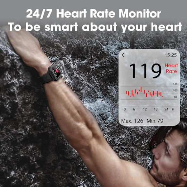 Militära Smartklockor för Män, 2022 Nyaste 1.71'' Smartwatch fo