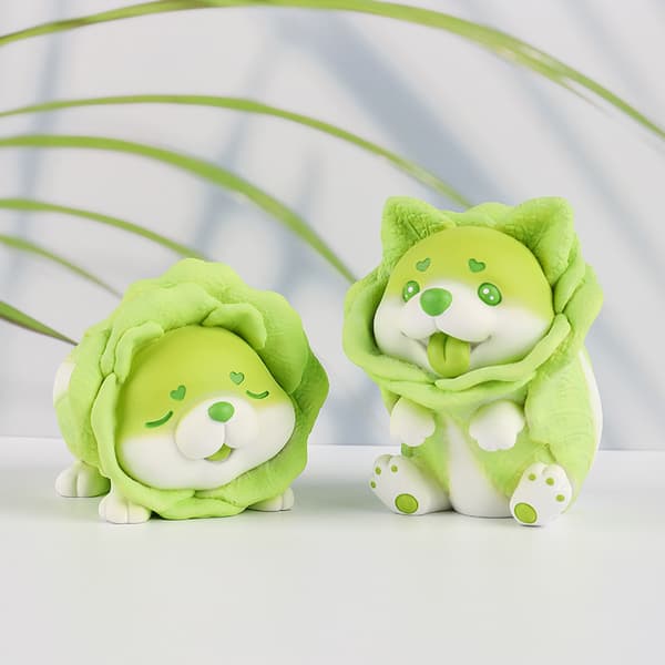 Fire søde store hund resin håndværk ornamenter søde emoticon