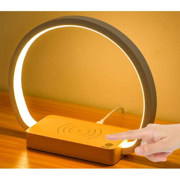 Trådløs oplader til natbordslampe, touch-natbordslampe