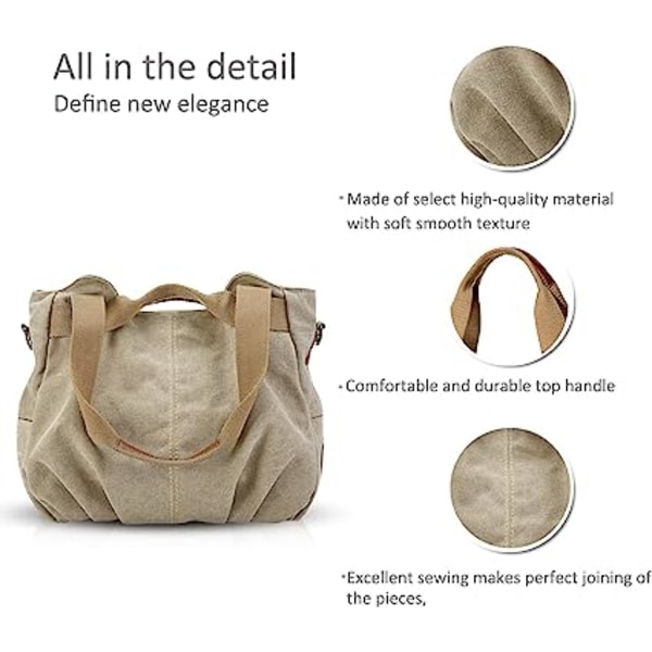 Dam Canvas Handväska Crossbody Väska Dam Axelväska