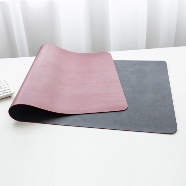 PU-läder skrivbordsmatta, utökad musmatta, vattentät skrivbordsunderlägg, ultratunn stor laptop tangentbordsmatta (röd+svart), dubbelsidig 80*40cm