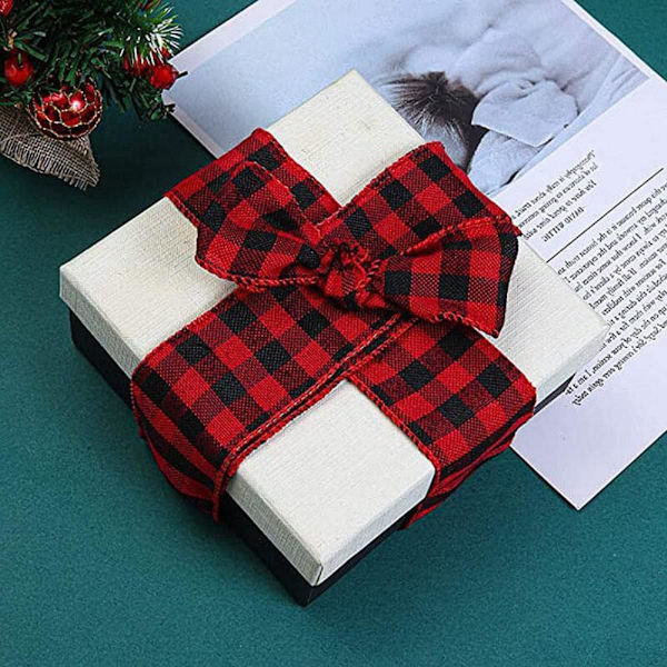 Buffalo Plaid Bånd, Sort Hvid Rød Ternet Bånd, Ternet Bu