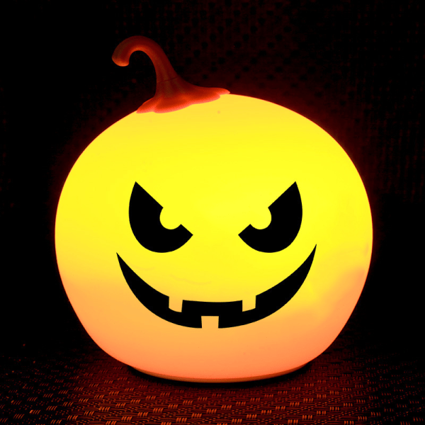 Halloween Pumpkin Kids nattlampa, LED Silikon Touch Dimbar