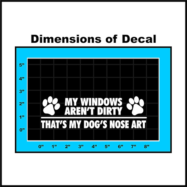 2,6\" x 8\" It's My Dog Nose Art Sticker - Morsom klistremerke for støtfanger