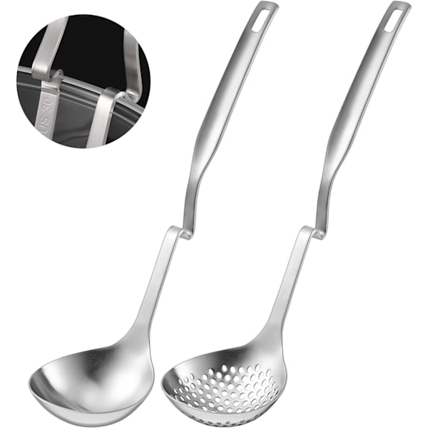 2 rustfrie stål gryde sigte skeer hotpot suppe øse ske
