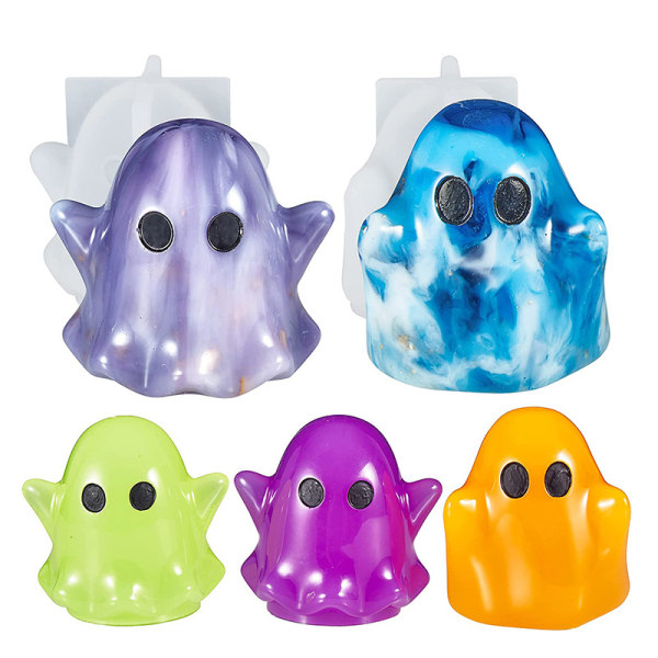 2 stk. Ghost Resin Molds, Halloween Ghost Siliciumforme til DIY,